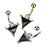 Art Deco Black Triangle Belly Ring in Gold
