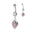 Amethyst Double Jeweled Belly Button Ring