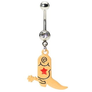 Cowboy Boot Belly Button Ring