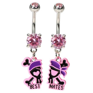 Best Friends Best Mates Pirate Belly Button Rings