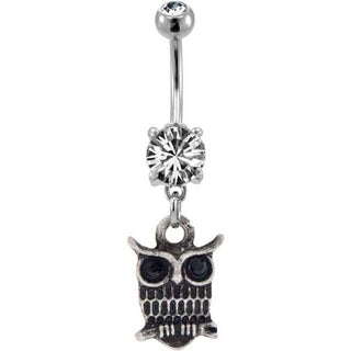 Vintage Owl Belly Button Ring