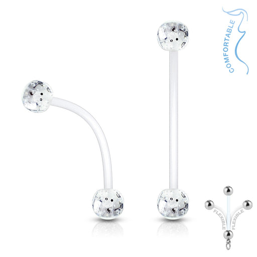 Clear Pregnancy Glitter Ball Belly Ring