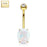 14K Solid Gold Opal Belly Ring - PRE-ORDER