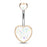 Double Hearts Opal Glitter Belly Ring Rose Gold