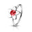 20 Gauge Surgical Steel Jeweled Flower Nose Hoop Ring - Red