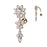 Rose Gold Double Flower Top Drop Dangle Belly Button Ring