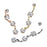 Double CZ Dangle Gold Surgical Steel Belly Ring