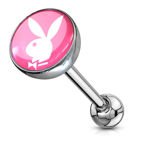 Pink Playboy Bunny Tongue Ring