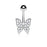 Clear Crystal Paved Butterfly Belly Ring