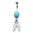 Southwest Turquoise Feather Belly Ring