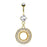 14KT Gold Plated Circle of Gems Belly Ring