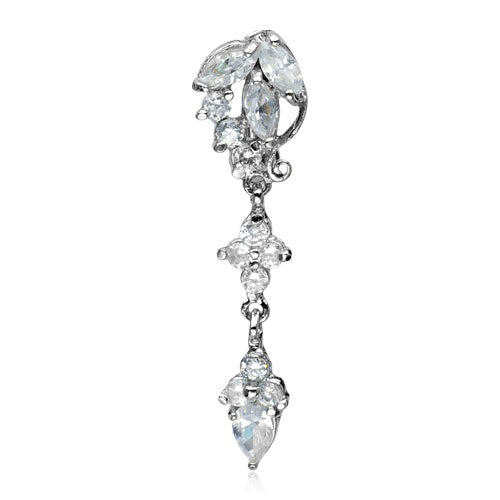 Cluster CZ Top Drop Belly Ring