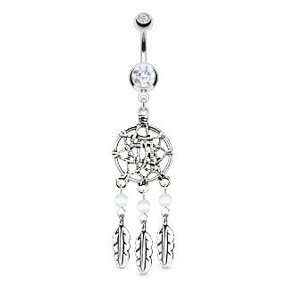 Clear Dreamcatcher Belly Ring