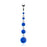 Round Solitaire CZ Drops Belly Ring - Blue