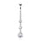Round Solitaire CZ Drops Belly Ring - Clear