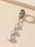 Dangling Rhinestone Drop Clip On Fake Belly Button Ring