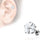 Flower CZ Cartilage Ring Silver