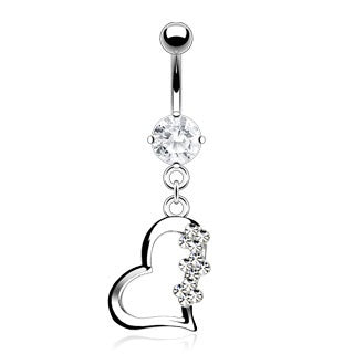 Clear Accented Heart w/ Gem