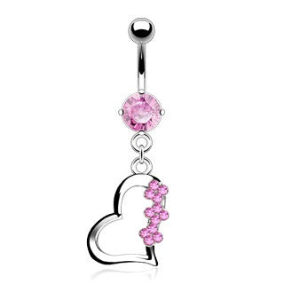 Pink Accented Heart w/ Gem