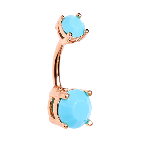 Rose Gold Turquoise Belly Ring