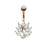Marquise Peacock Belly Ring Rose Gold