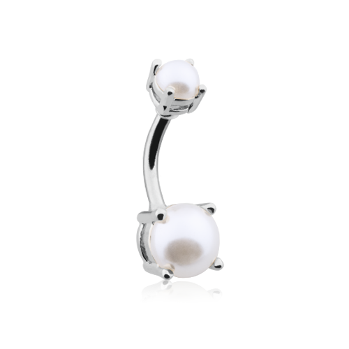Pronged Pearl Belly Ring