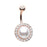 Rose Gold Jeweled Pearl Belly Ring