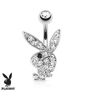 Playboy Bunny Multi Gem Belly Ring-Clear