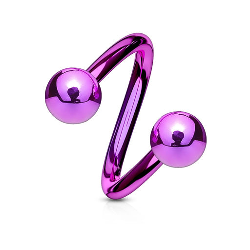 Purple 14 GA Titanium Spiral Belly Ring