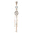 Gems and Dangle Bars Rose Gold Belly Ring
