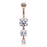 Rose Gold Cascading CZ Belly Ring
