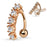 Rose Gold Vertical Drop CZ Belly Ring