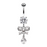 Silver Gem Bow Belly Ring