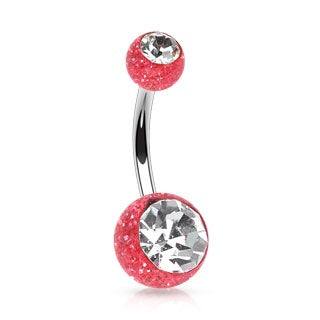Ultra Glitter Belly Ring Red