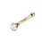 14KT Gold Nose Ring with Prong Set CZ