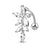 Clear Marquise CZ Flower and Vines Top Drop Belly Button Ring