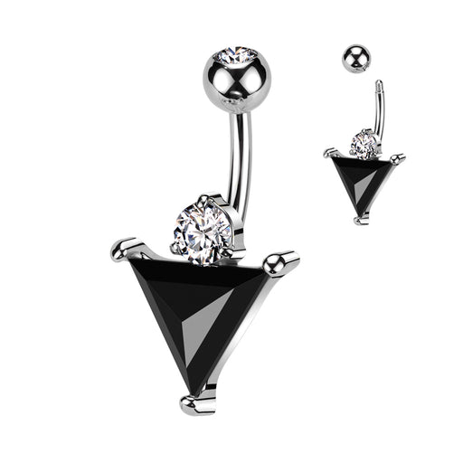 Art Deco Black Triangle Belly Ring