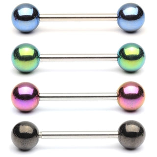 Barbell / Tongue Ring with Anodized Titanium Balls