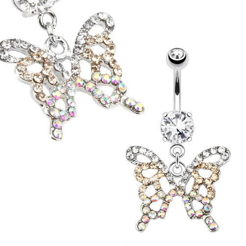Sparkling Butterfly Belly Button Ring
