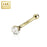 14KT Gold Nose Ring with Prong Set CZ