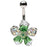 Green Crystals Tropical Hawaiian Flower Belly Button Ring