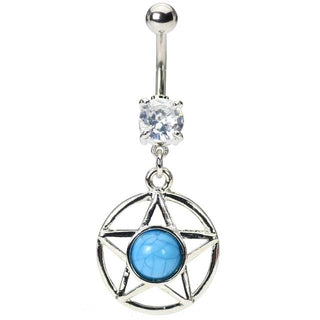 Turquoise Star Belly Button Ring