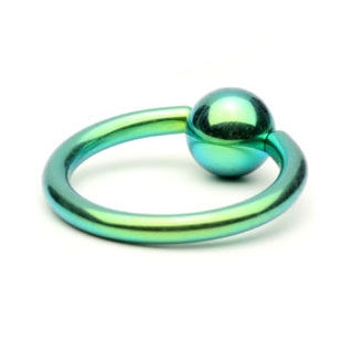 Green Titanium Captive Bead Ring