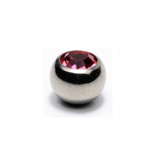 Pink Gem 5mm Belly Button Ring Ball Top