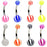 8 Pack Candy Stripe Belly Rings