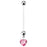 Heart Maternity Belly Button Ring - Pink