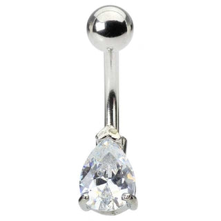 Pear Shaped CZ Belly Ring