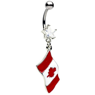 Canadian Flag Belly Ring