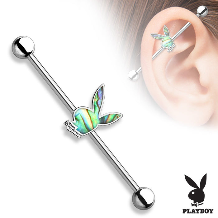Abalone Playboy Bunny Industrial Barbell