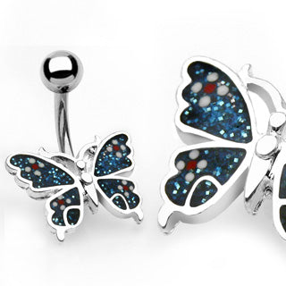Colored Butterfly Belly Ring
